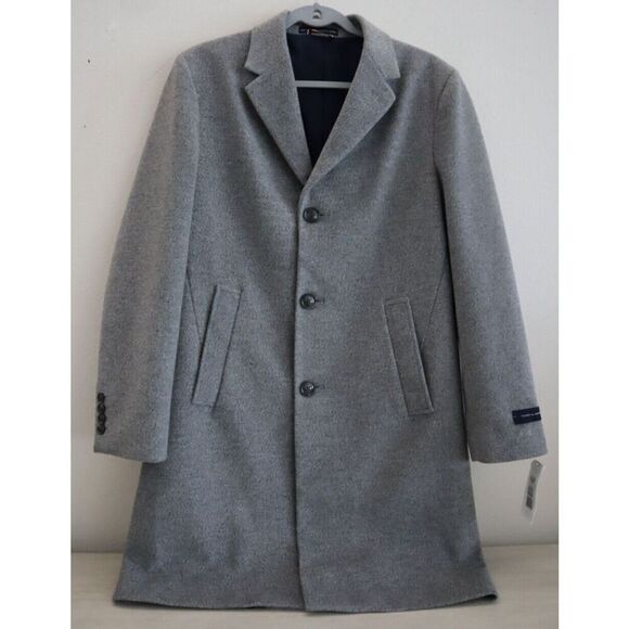 Tommy Hilfiger Men's Sz 36S Gray Heather Classic Double-Breasted Pea Coat - Picture 1 of 10